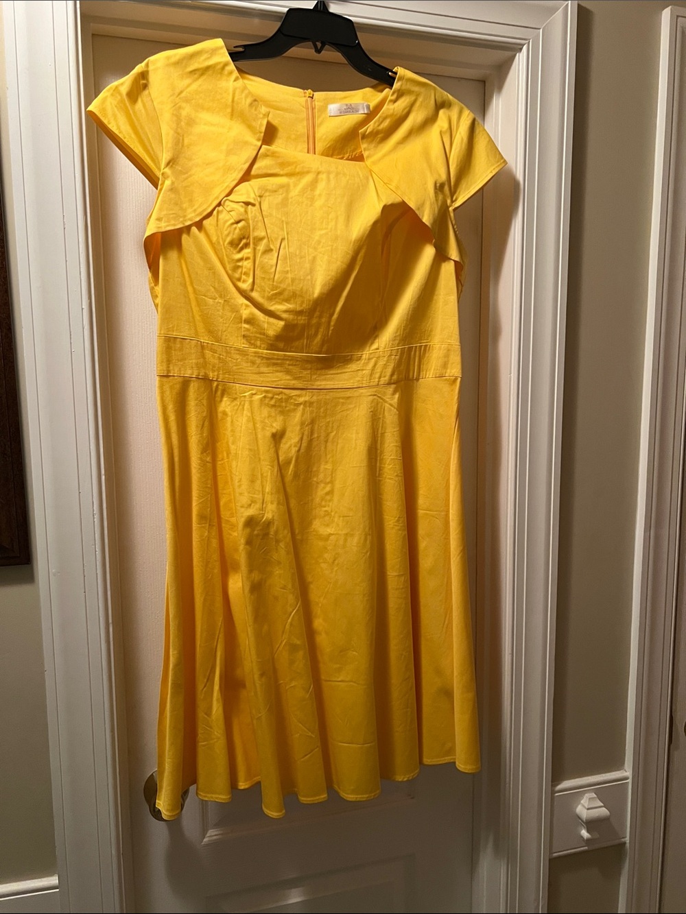 Othr Bright Yellow Fit-and-Flare Cap Sleeve Dress